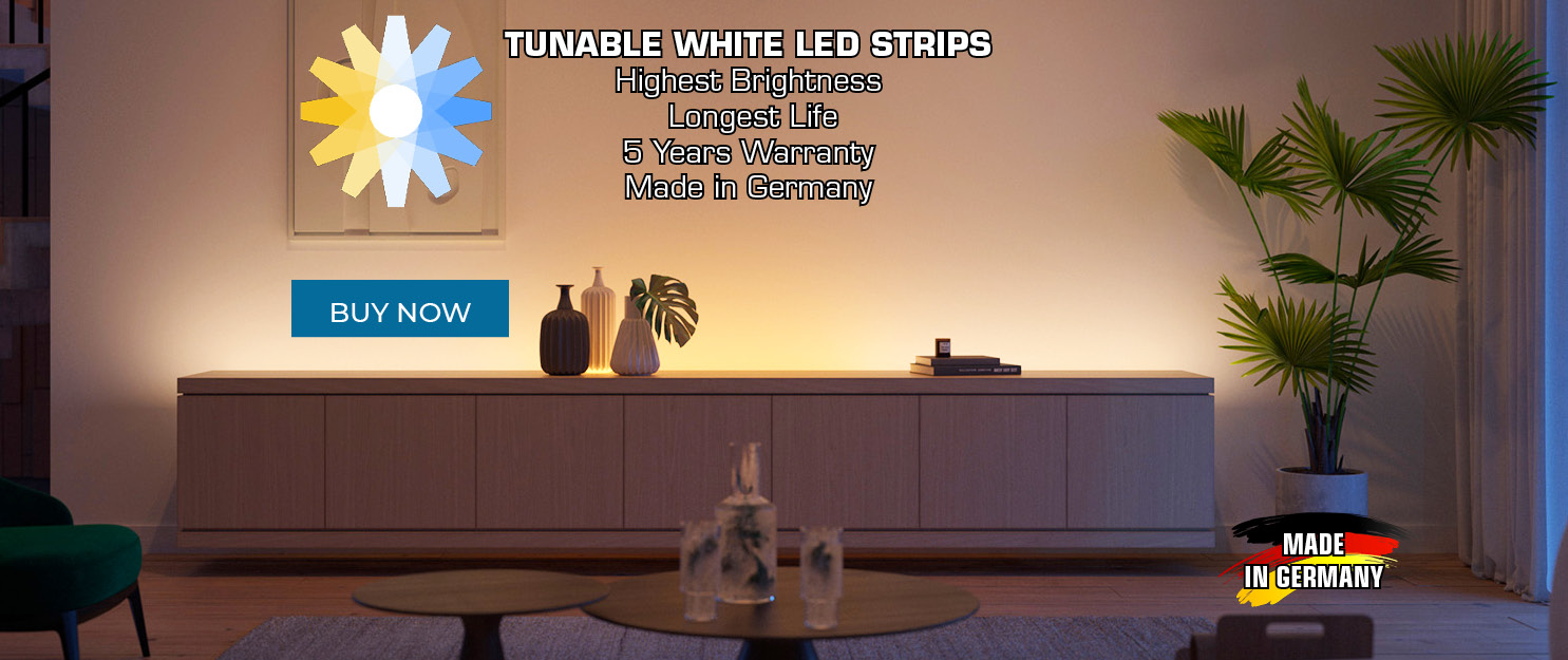 Tunable White Lumistrips with Nichia LEDs and Powercontroller advanced control system