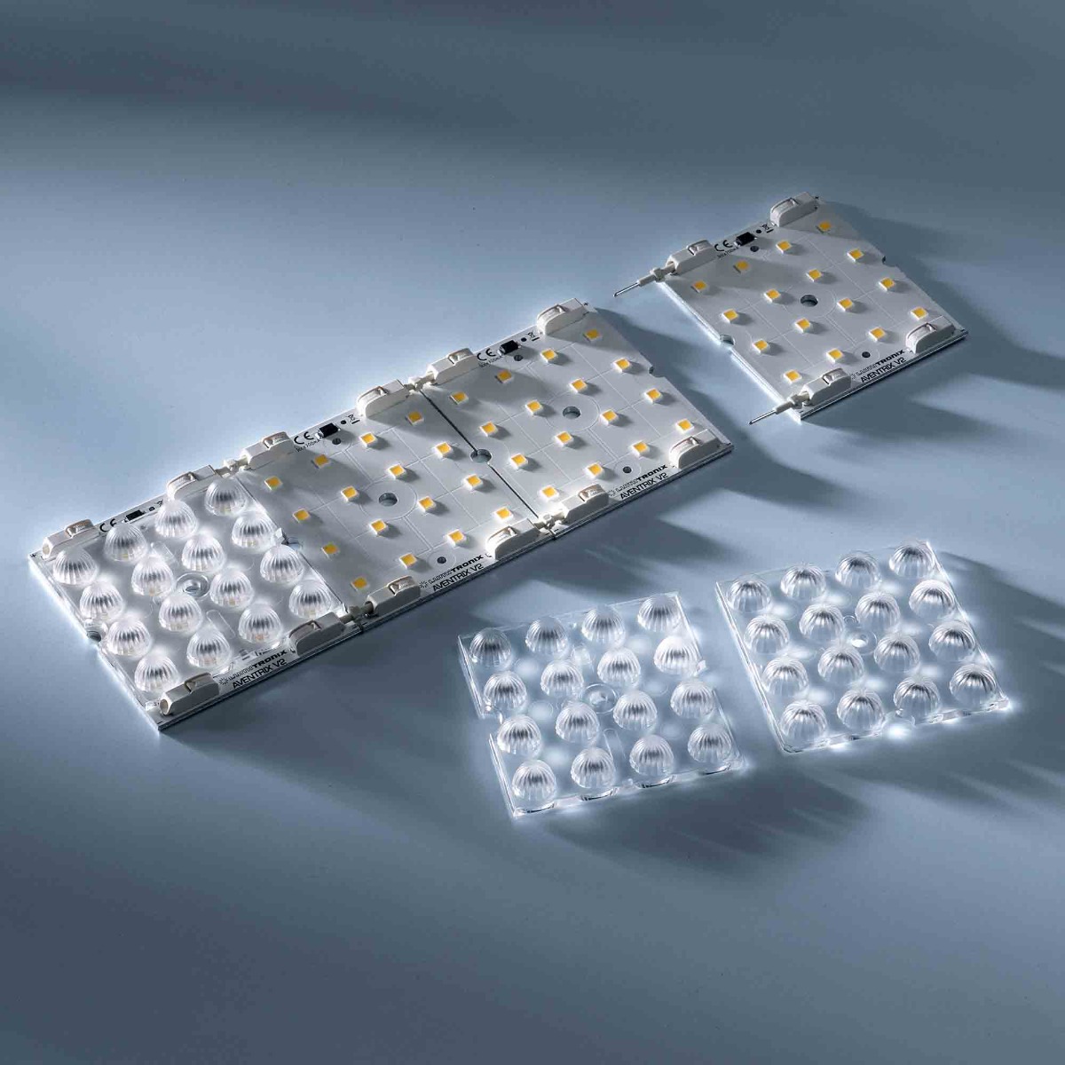 Aventrix Configurable Nichia LED Module White CRI 70-90 1800-7800K 350mA 16 LEDs 5x6cm Interconnectable with Lens Option (up to 2600lm)