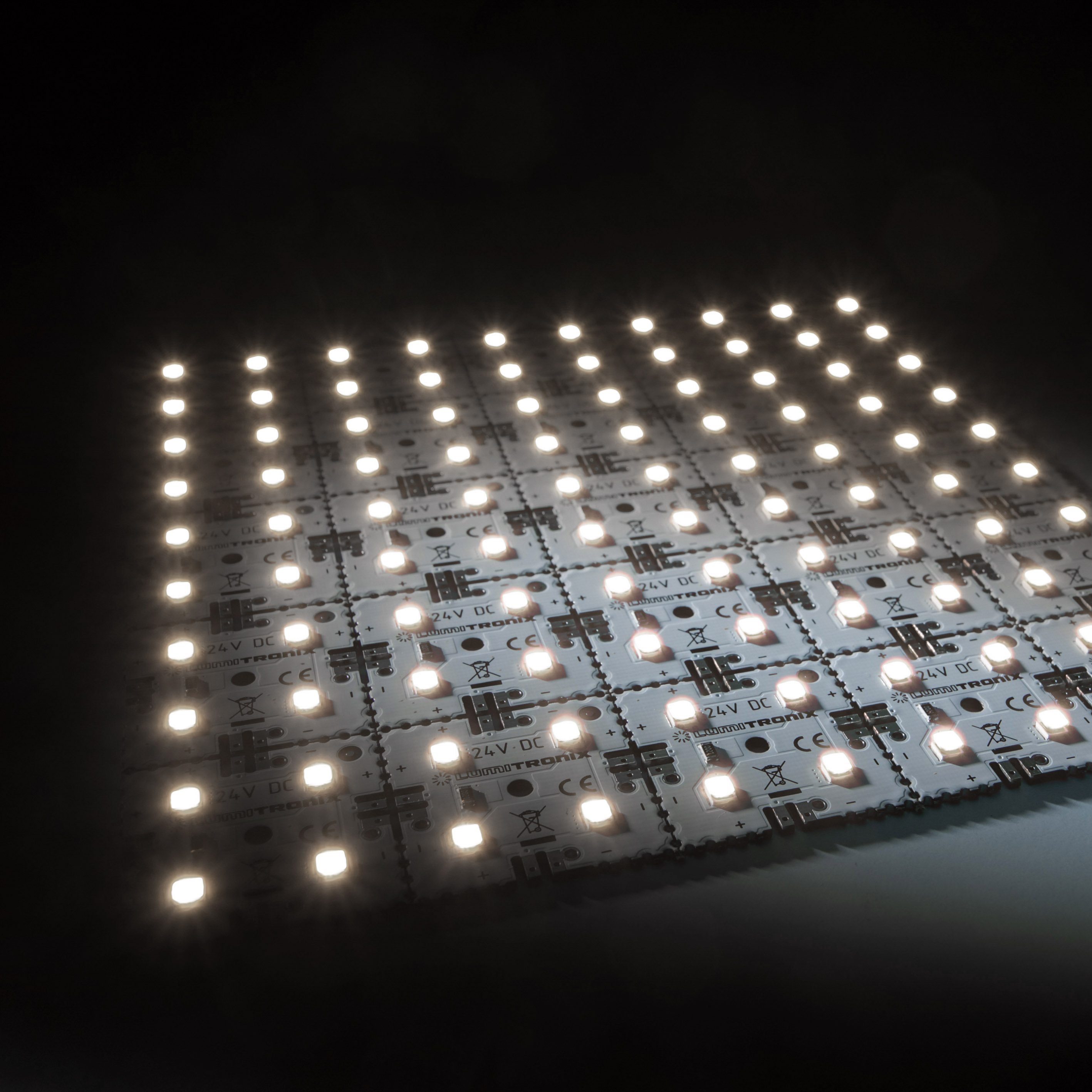 MatrixMini-25-4080 Nichia LED Module (5x5) pure white 4000K 1885lm 100 LEDs 24V 12W 15x15cm (83000 lm/sqm)