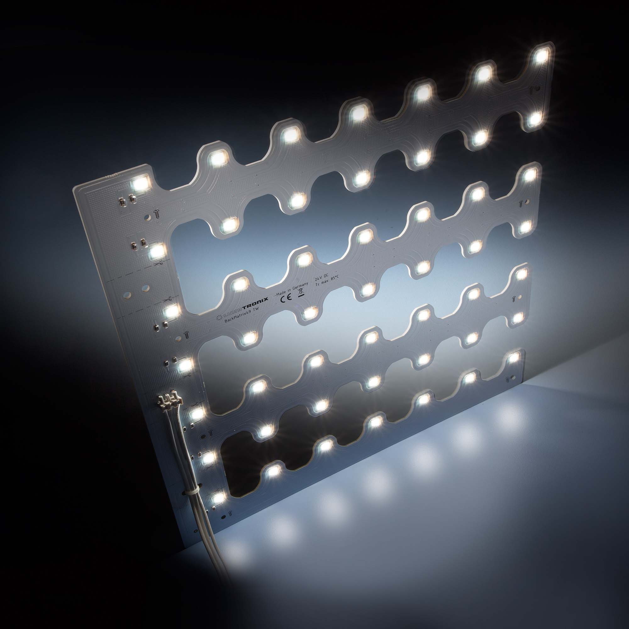 BackMatrix-49-2080 Nichia LED Module tunnable white CRI80 2700-6500K 2400lm 98 LEDs 24V 10.1W 180° 28x28cm (16000 lm/sqm)