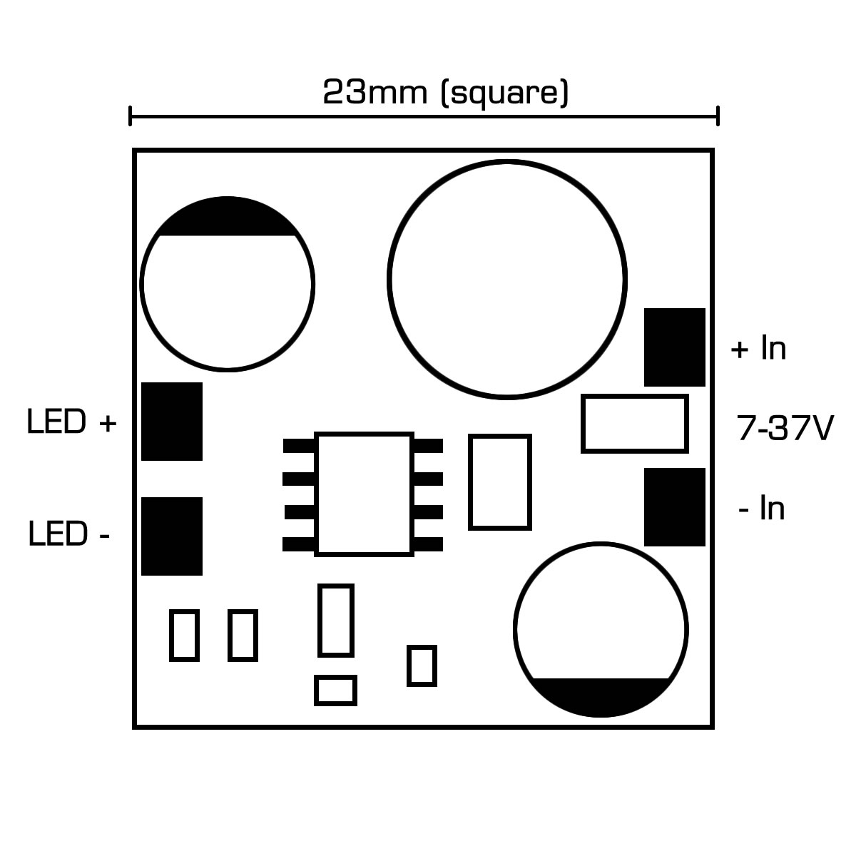 Constant Current LED Driver Lumitronix KSQ 1000mA 6-35VDC to 7 > 37VDC