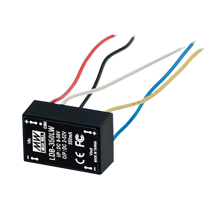Constant current LED driver Mean Well LDB-LW-350 IP67 350mA 9-36VDC to 2 > 40VDC