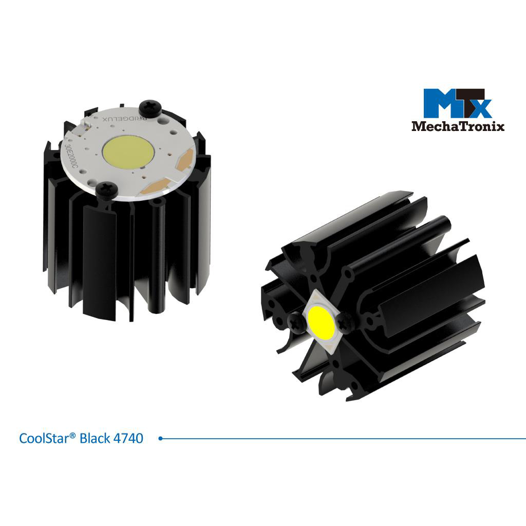 NICHIA COB Light-Engine, Square COB-S LEDs, LEDiL Optics, MechaTronix Heatsink (1000-2000lm, 2200-6500K, RA80-95)