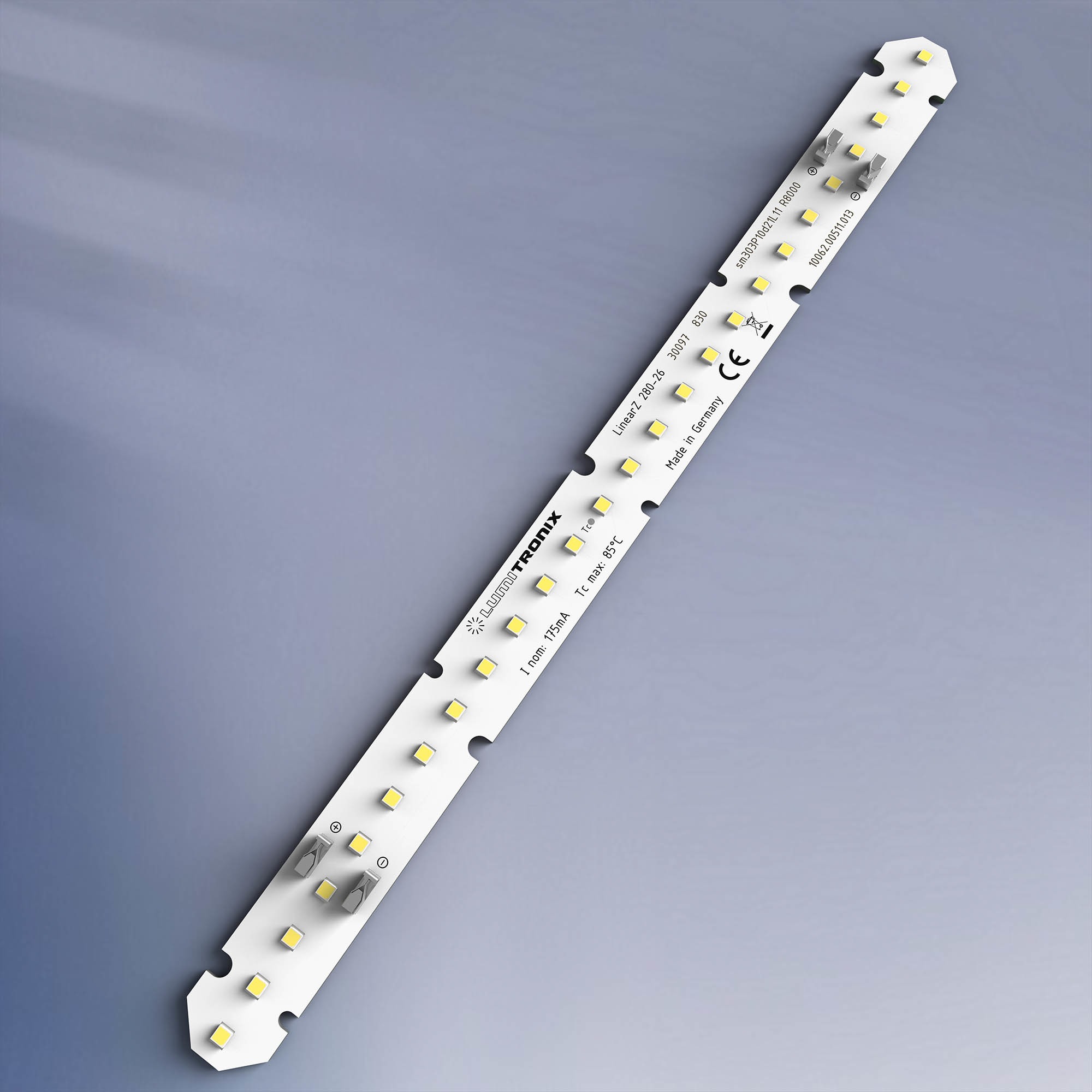 LumiBar-26-3098+ Toshiba-SSC LED Strip Sunlike CRI98 warm white 3000K 685lm 175mA 39.6V 26 LEDs 28cm module (2411lm/m 25W/m)