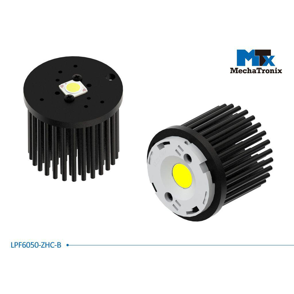 NICHIA COB Light-Engine, Square COB-S LEDs, LEDiL Optics, MechaTronix Heatsink (1000-2000lm, 2200-6500K, RA80-95)