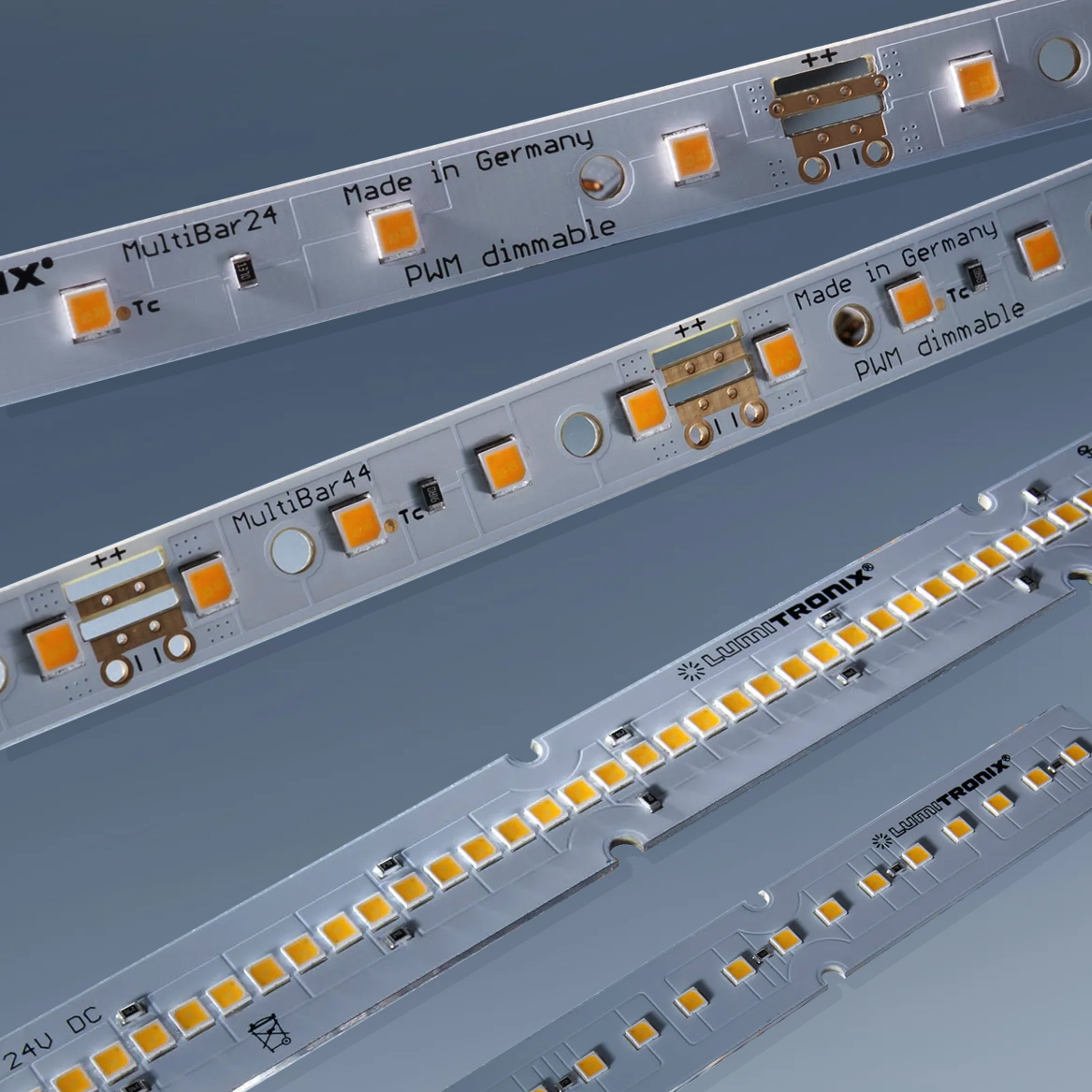 Custom Made LumiBar-50 Plug & Play 50cm White LED Strip, Made in Germany, Nichia/Cree/Samsung/Seoul LEDs, 12/24/48V (up to 10000lm/m)