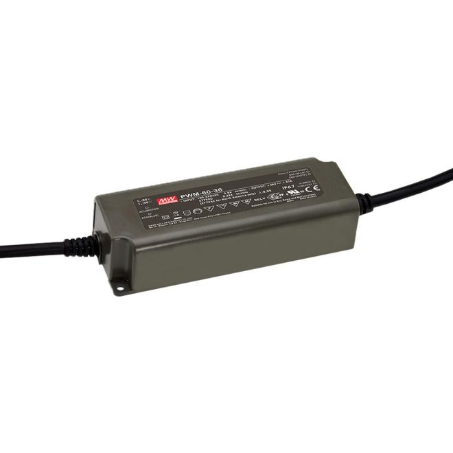 Constant Voltage Power Supply Mean Well PWM-60-24BLE IP67 230V to 24V 2.5A 60W with Casambi Dimming