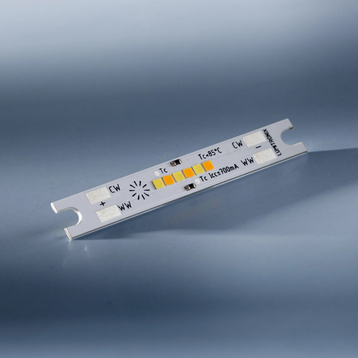 SmartArray-L6-TW Configurable Nichia CSP LED Module 2 channel, TW, Dynasolis, Two Color, 6 LEDs, 50x7mm, Made in Germany (up to 675lm)