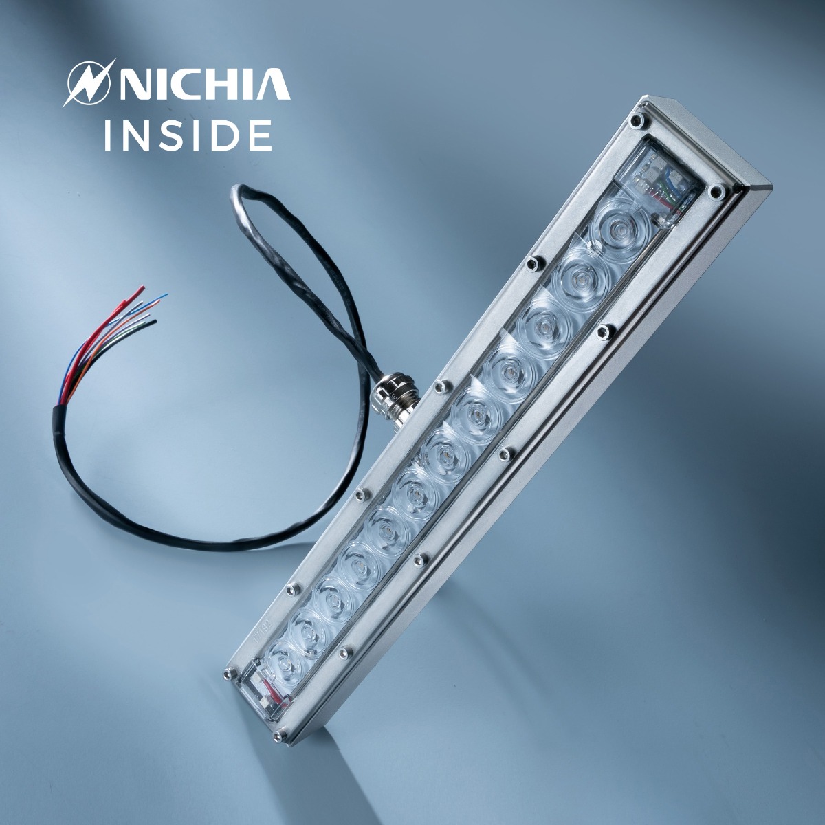 Violet UVC Nichia LED Module 280nm 12 LEDs NCSU334B 630mW 29cm 48VDC IP67 with controler incl., for disinfection and sterilisation