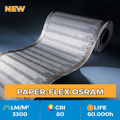 Professional Paper-Flex Osram LED Strips with 35 cm width and 3300 lm per square meter. You can light up 9 square meters at once!