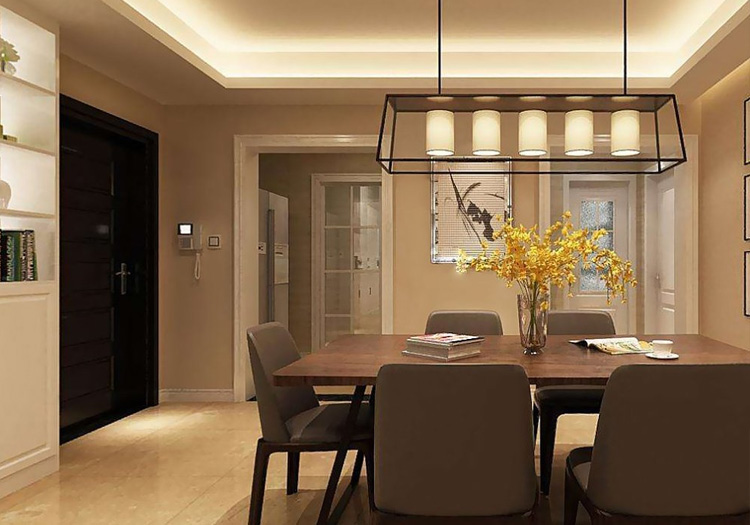 Living room lighting with indirect lighting via Nichia Lumistrips in cove lights